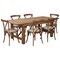 Flash Furniture Rectangle Antique Farm Table, Wood Top, Wood Grain XA-FARM-9-GG - alternate 2